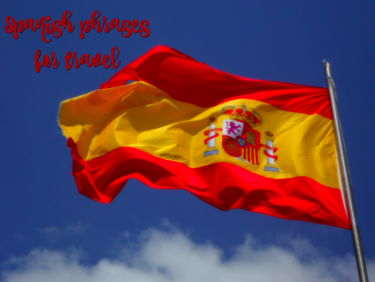 Spanish flag with text overlay