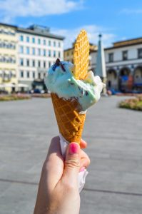 Gelato in a cone