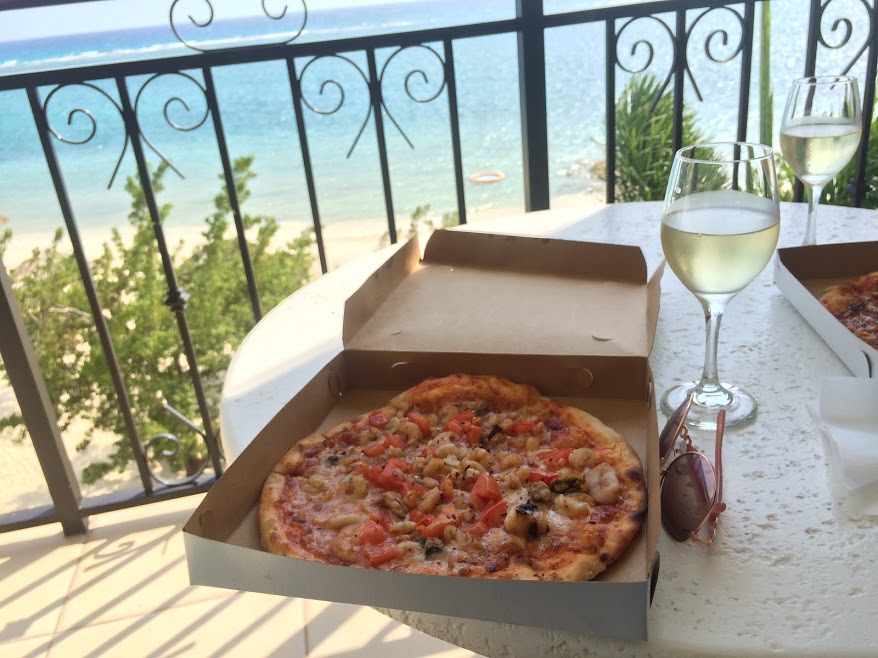 Pizza and wine