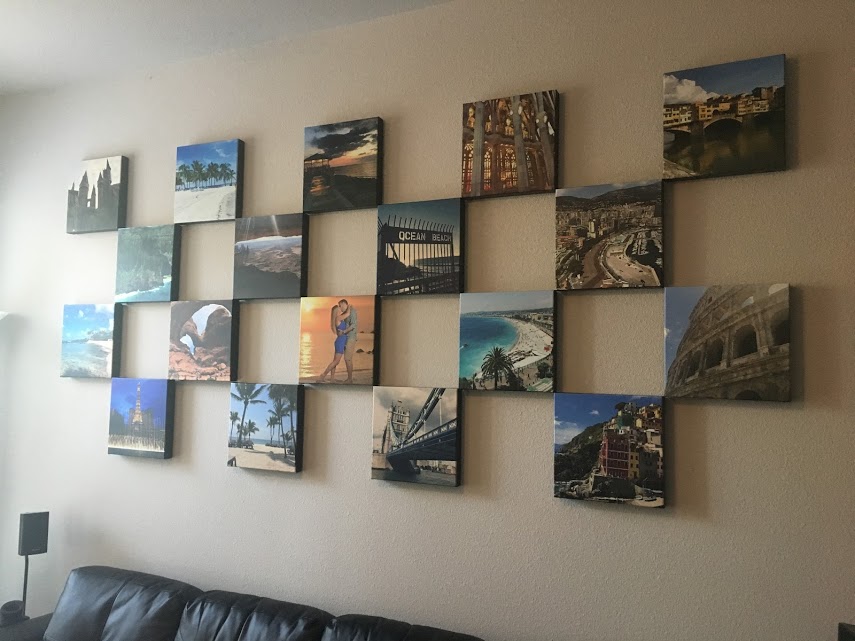 Wall with canvas prints