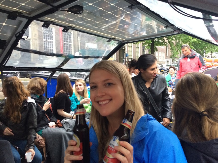 Stephanie on a canal cruise