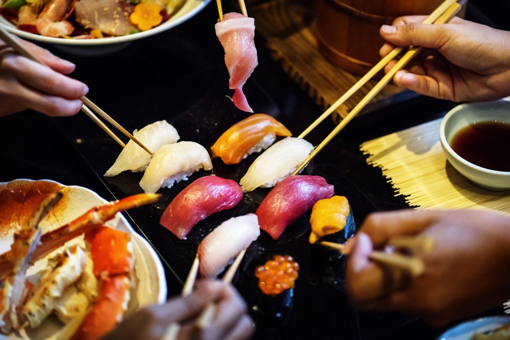 Sushi on a table