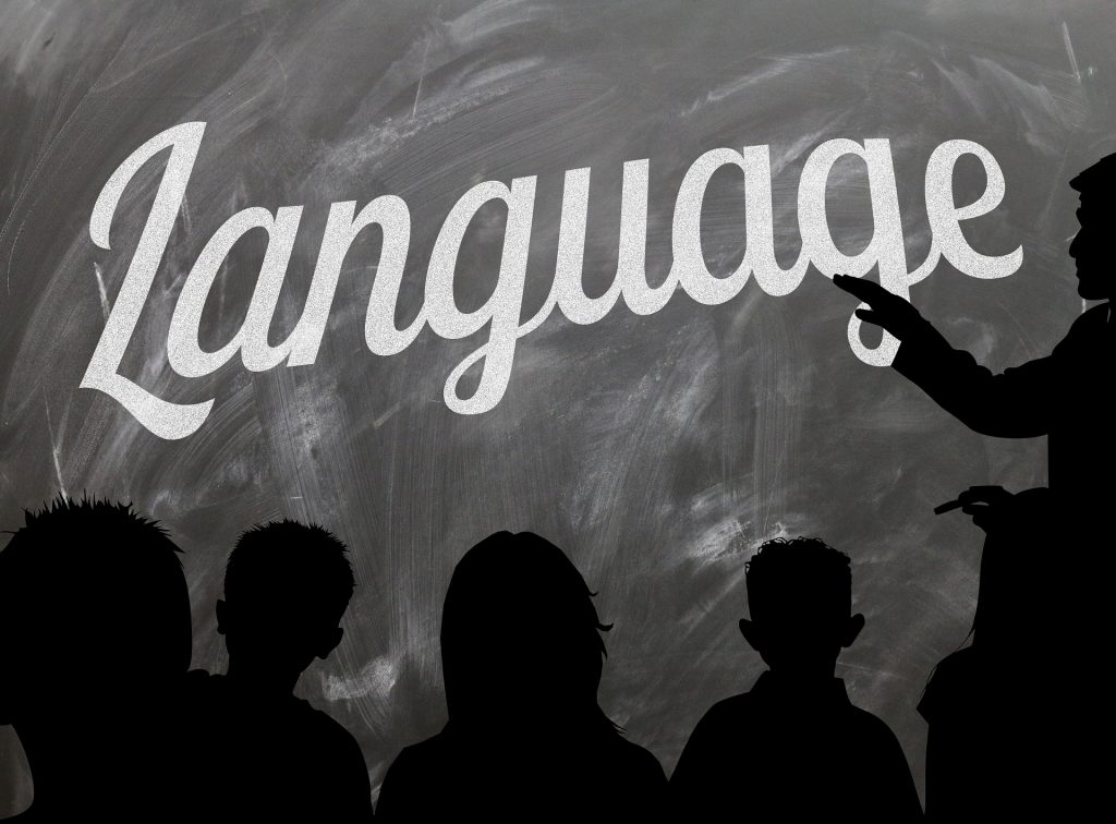 Language on blackboard