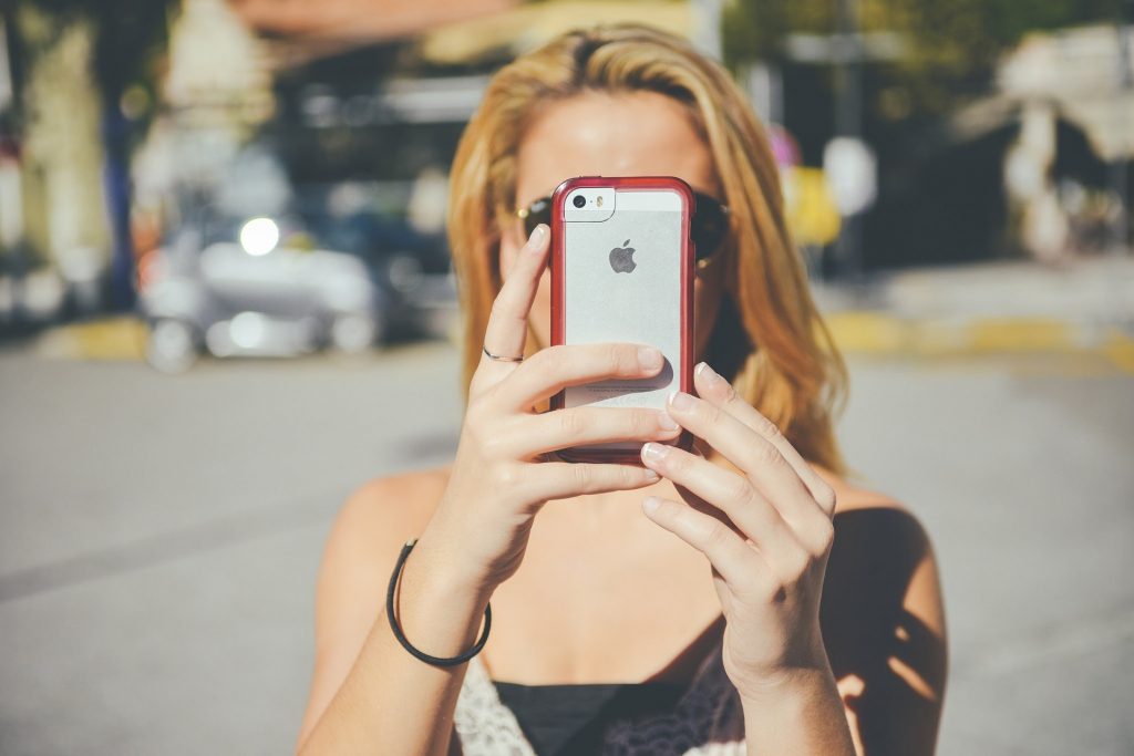 Girl with smartphone