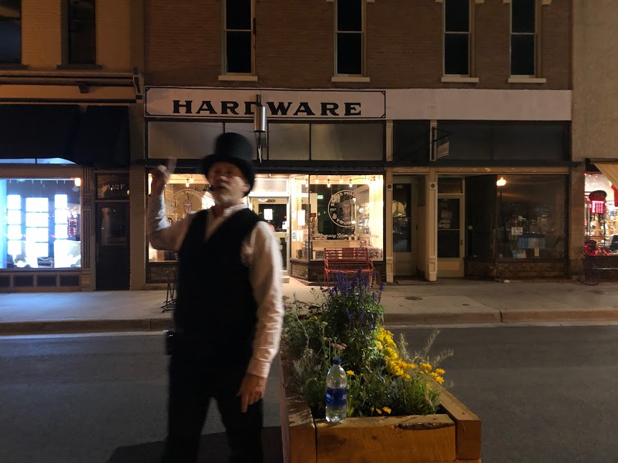 Guide giving a ghost tour