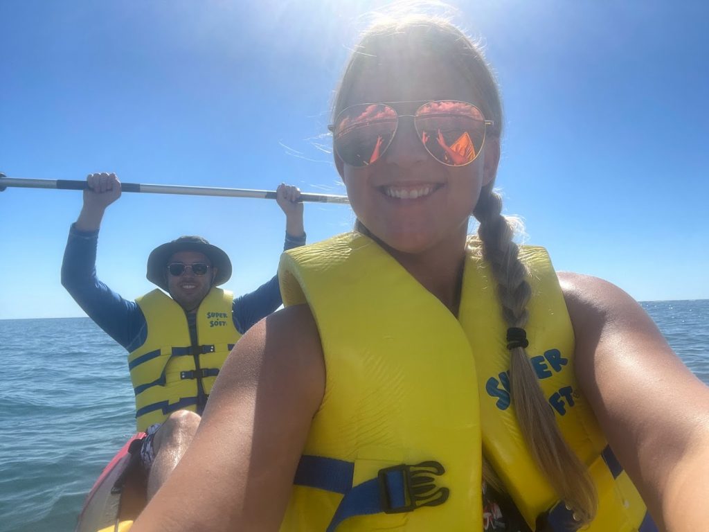 Couple kayaking