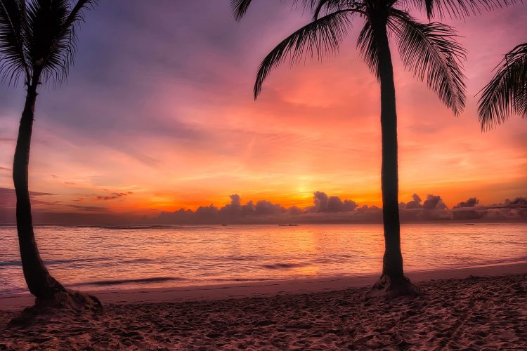 Dominican Republic beach at sunset