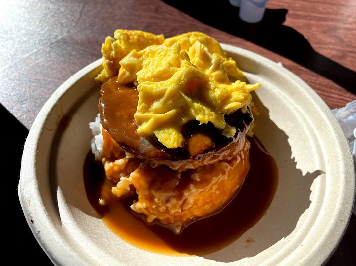 Loco moco at Kula Lodge