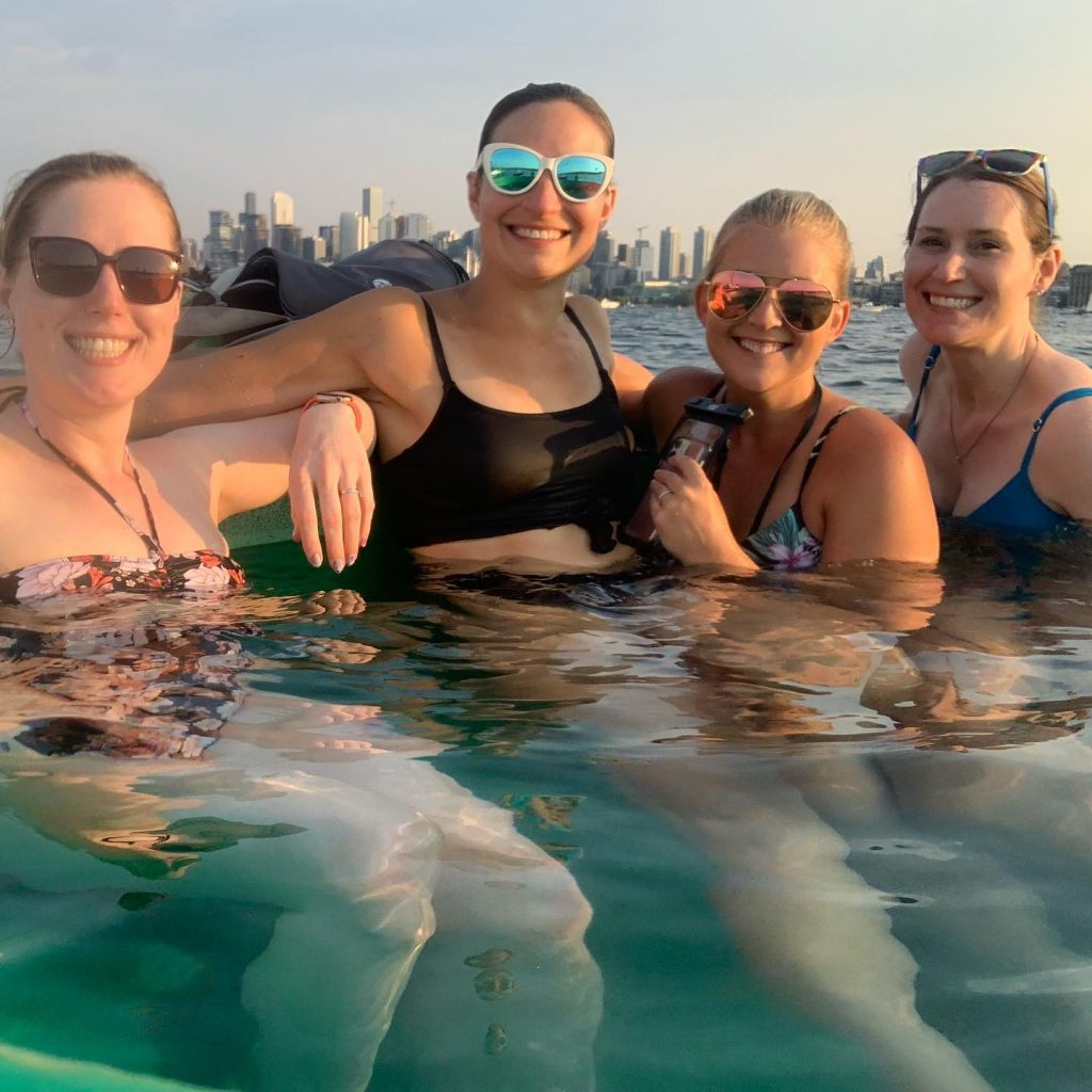 Women in Lake Union Hot Tub Boat