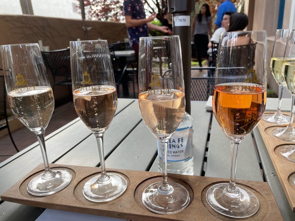 Sparkling wine flight at Gruet